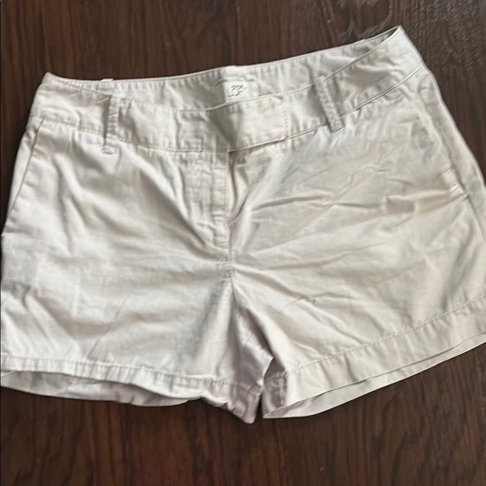 Loft White Bermuda Shorts Tailored Cotton Blend